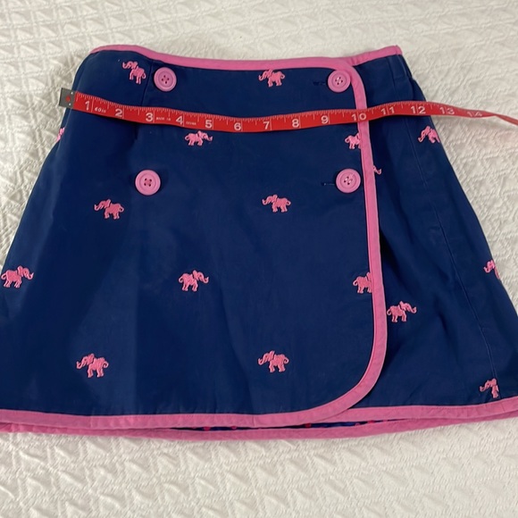 Lilly Pulitzer girls 10 reversible skirt polka dot & elephants navy pink rare - Picture 5 of 5